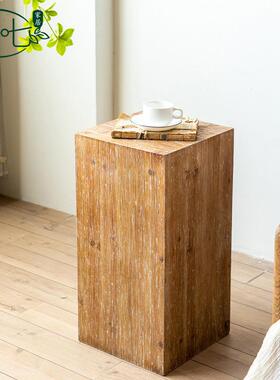 道QKA美式客厅沙边几婚庆拍摄具古做旧花架发复卧室床头茶几小方