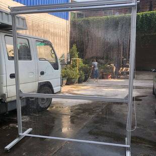 防水卷帘全透PVC塑料冷气隔断上下升降HRE隔防尘热风雨明挡阳台厨