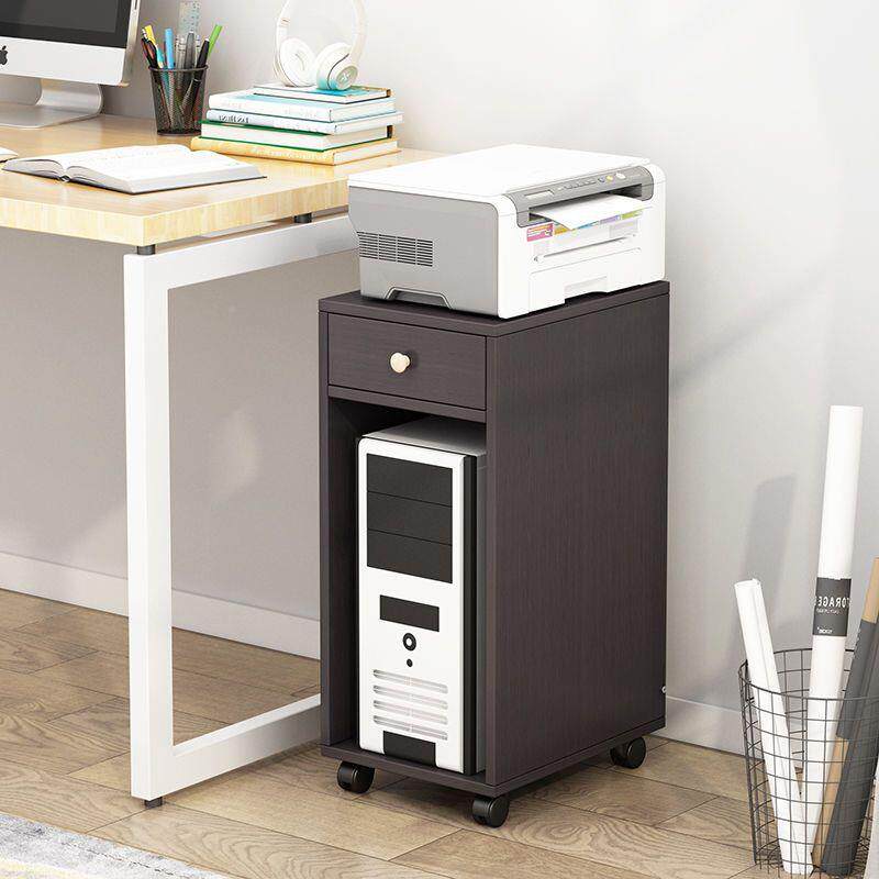 办公桌主机柜RSH移动地带门收纳柜子台式落可带边锁电脑主机架柜