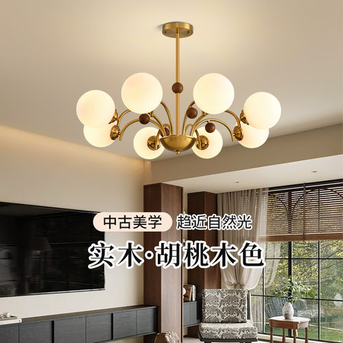 中古客厅吊灯主灯复式楼别墅大厅餐厅卧室双层魔豆法式轻奶油灯具