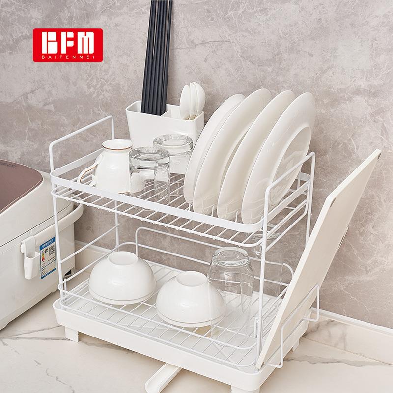BFM1991191带厨房双层沥水架台面家用放筷碗9盘碗碗碟架排水管收