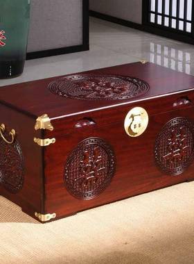 樟木箱子结复古香实木陪嫁GEZ妆箱箱收婚纳储婚物箱字画箱衣箱嫁