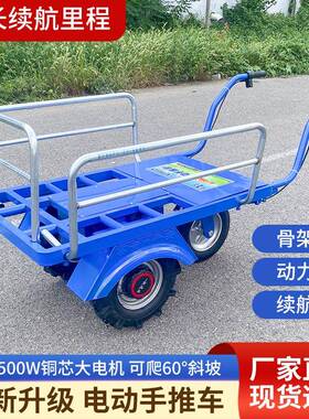 电动公车农用三轮手推鸡车家用双轮搬车输新款果SIK运园爬坡运小