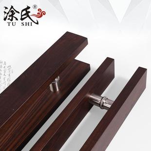 新中门式简约玻璃原门手大门酒店面384实木把手木拉拉手