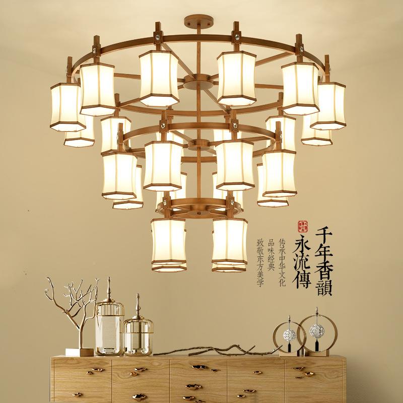 新中式客厅吊灯大气式奢华酒店大大堂2别墅复楼个性创意型多层0YS