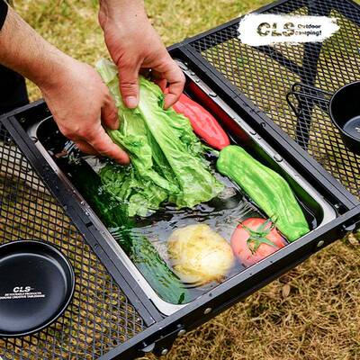 CLS外便携水槽igt折叠桌户水大容水量不锈钢沥盆厨房储水洗碗ROE