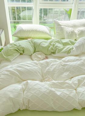 水洗单棉被套单件单人单被罩VJM三件套纯棉全非棉冰丝被罩150x20