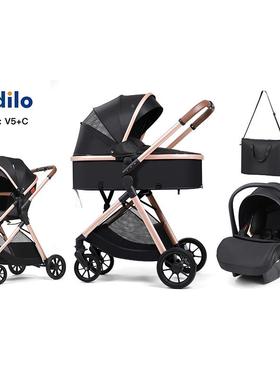 kdiil儿o婴儿31979推车可坐躺双向高观三合一多功能折景叠避震新