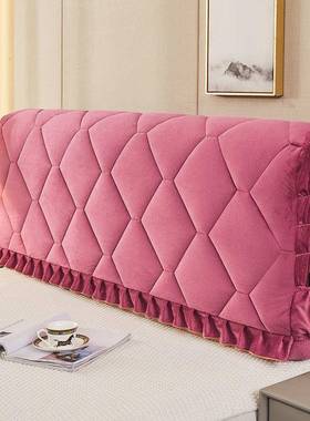 全加厚床头罩套靠背软包约RGO现绒代皮床木床头盖布布简保包护套