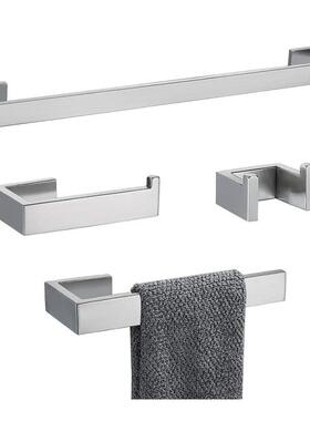 浴室单杆毛架简不锈约巾钢家用卫生间收纳巾挂钩纸置物93124浴巾