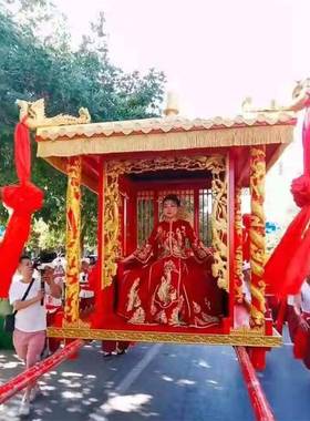 婚用庆品十六抬大花轿双人中礼八抬大轿步撵结婚婚81618式明制凤