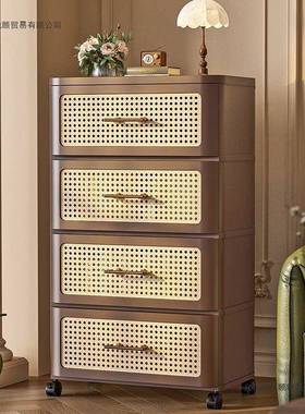 地收纳置箱复古风卧床室头柜抽50620拉物免安装衣物玩具多功能落