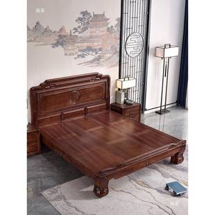 古典花花木实木床新中1.8米双人大床主卧梨仿古雕婚6016 家 1床式