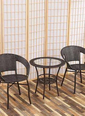 藤茶椅三件套小小几阳台桌椅49153户外庭院现代简约单人组合编腾