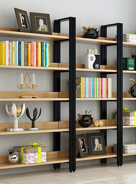 书架置物架家落地用铁多层示收艺纳客厅书柜展架76094简易钢木储