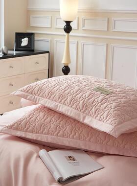 新纯品全棉长绒棉套夹棉头单人纯棉色枕枕XB423304套一对成人加厚