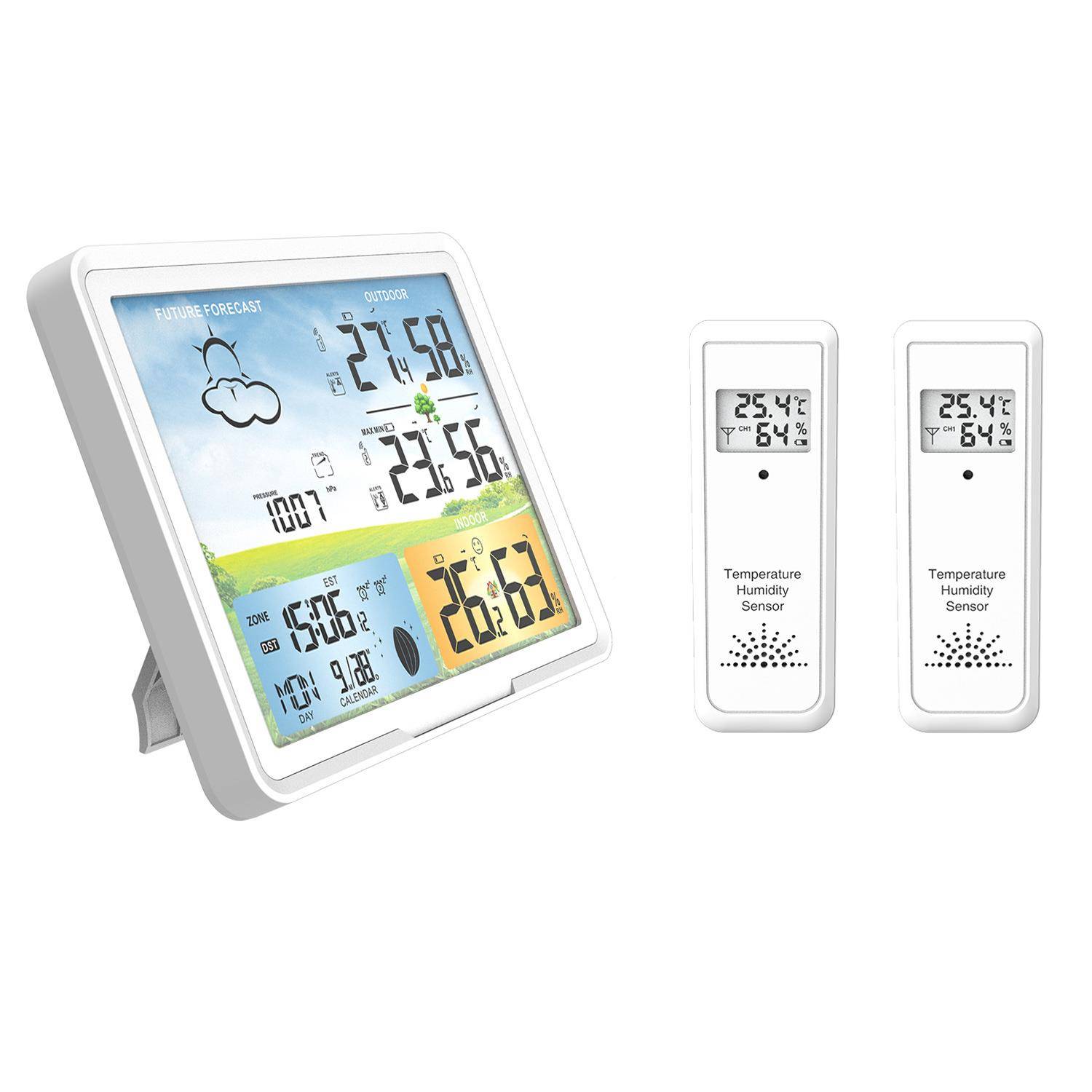 热卖爆款产品屏天气预报多功能气象钟子P彩20PT20BBT电闹钟现货