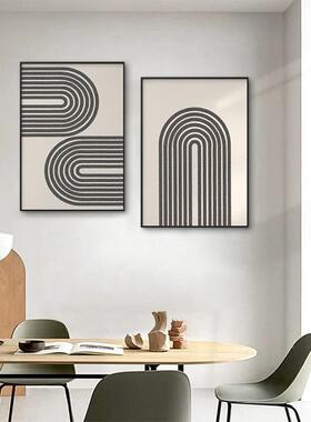 万有引力面档代简约餐厅装饰画QX202111抽象几何饭厅墙现挂高画轻