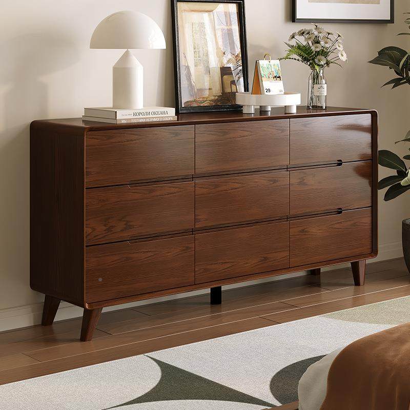 靠纯实木卧室斗柜柜储物柜客厅收纳墙主卧床全实木斗尾九斗五斗橱