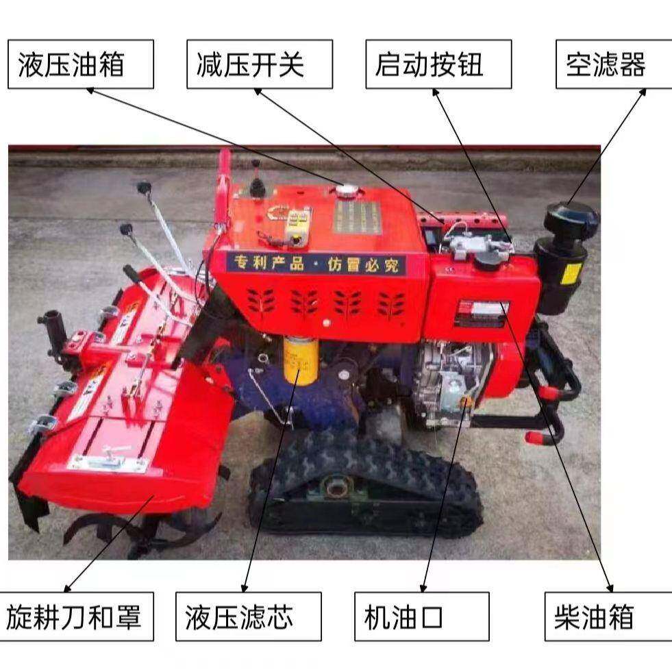 微耕机农用除草JYU松土拖履带旋拉耕机多功能果园开沟施肥微耕机
