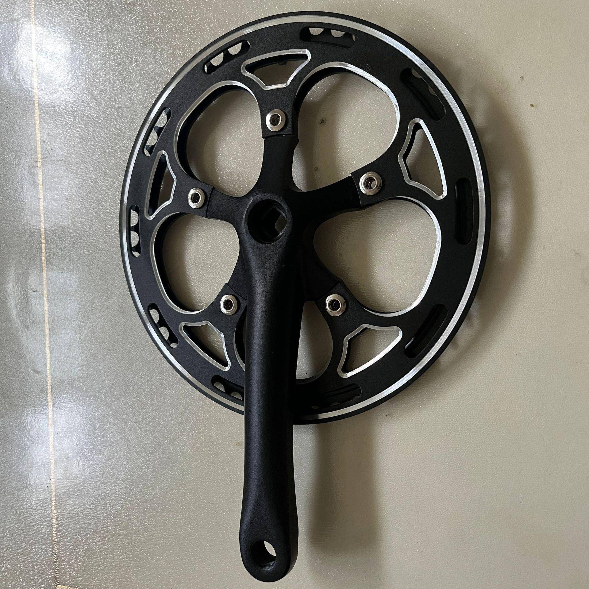 铝合轮金牙盘5T单铝罩自行01车牙盘锂配电2车超轻盘曲柄骑行车锁