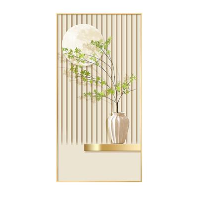 原木奶油玄装饰画竖版绿植走入廊过道挂画202关4新款户111月晕对