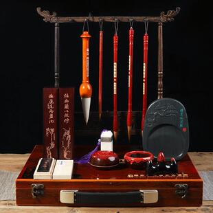 砚卫庄纸毛笔套装文房四宝套装笔墨架毛笔挂成笔人初学400初学者