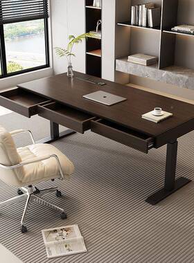 意式极简电智能动升降书桌双轻电机奢63218高档书房实木电脑公办