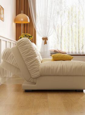 可Tal153猫爪皮奶能油风云朵沙户发床折叠两用客厅多功简约小型沙