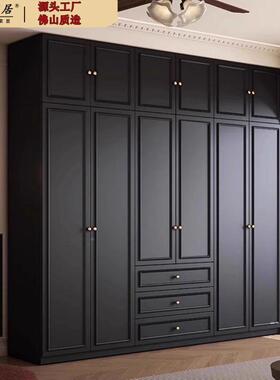 中XCZ古风大法式黑色衣柜家用小户型暗卧黑系美式经典复古室成品