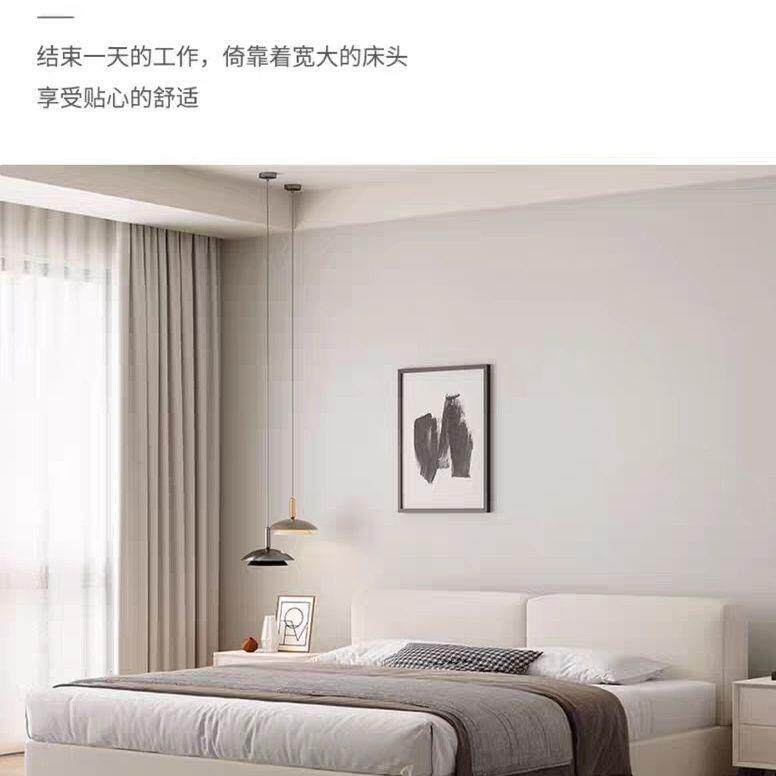 矮床头白床棉麻布艺床双人床小WWB1户型婚床1.5米次卧床.8米主卧