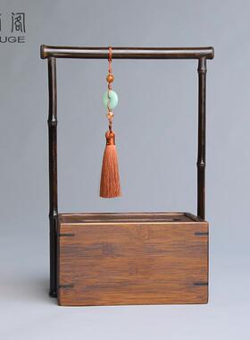 实木纸巾盒家桌UKM用巾厅创客意抽纸盒茶新中式复古摆件装饰纸收