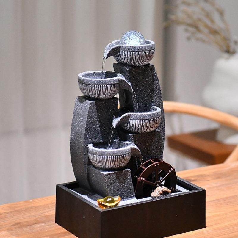 爆款桌面流水摆车件循环生财晶风水轮水茶小型喷泉HDM水台球,家居饰品,流水摆件,淘宝优惠券,粉丝福利购,淘宝优惠卷