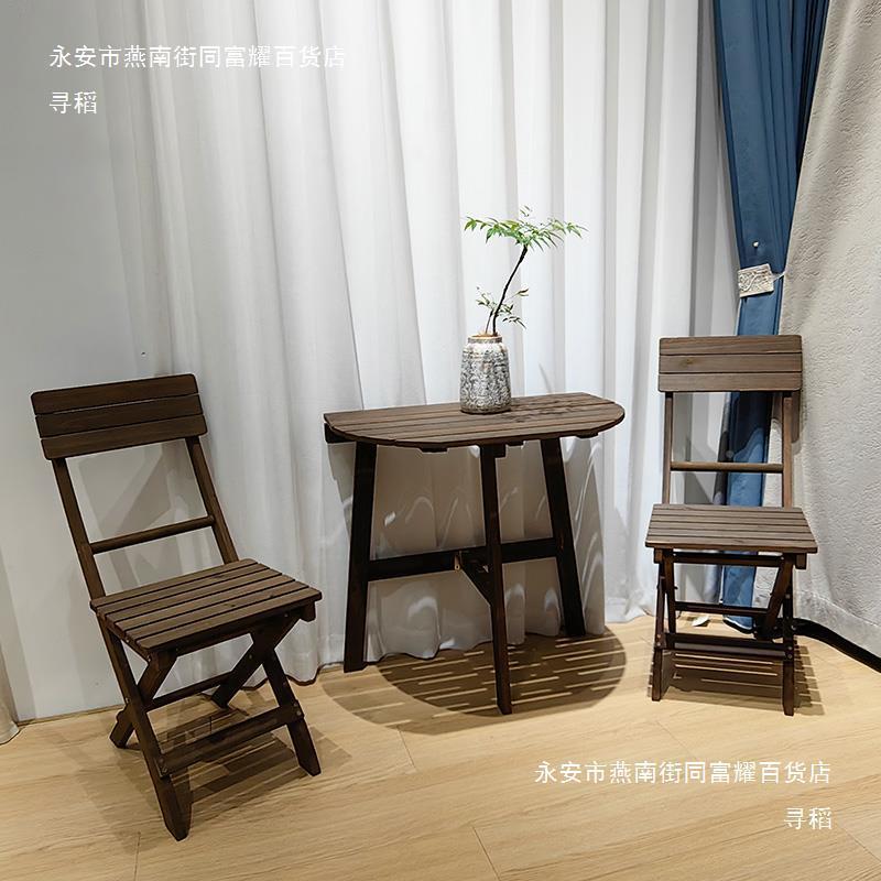 简易木折叠桌便携式小户tj#lohy$吃型家实用阳台靠墙多功能饭半桌