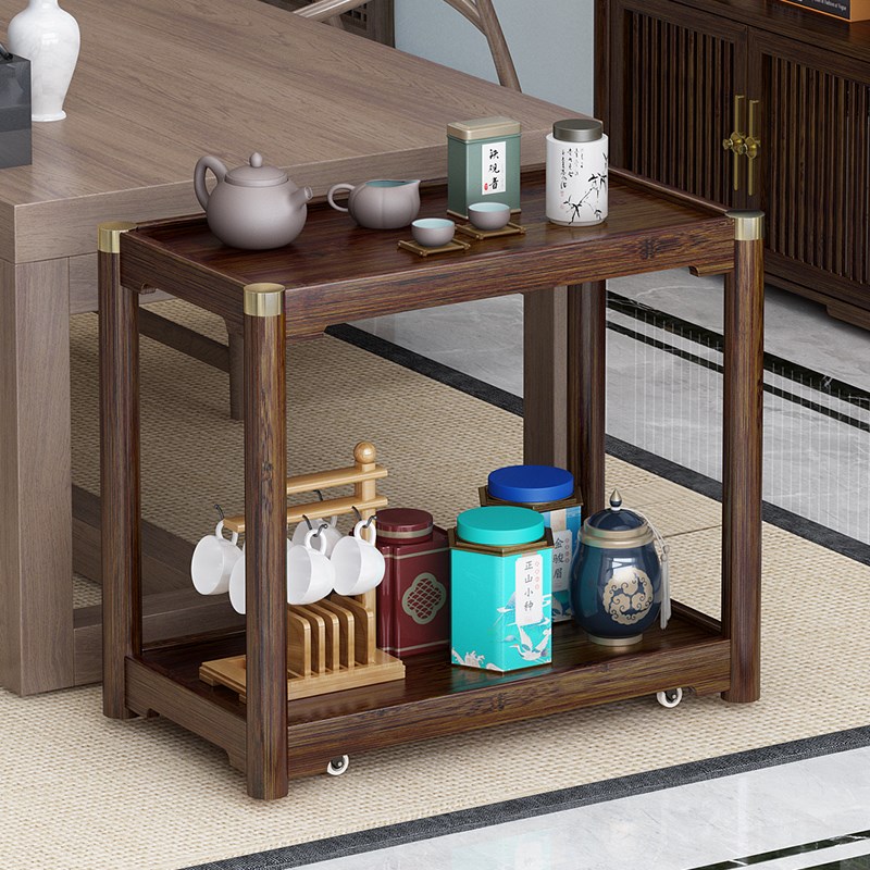 沙发边几角几移动茶台茶桌边柜侧柜实木烧水茶水柜架小茶几小桌子