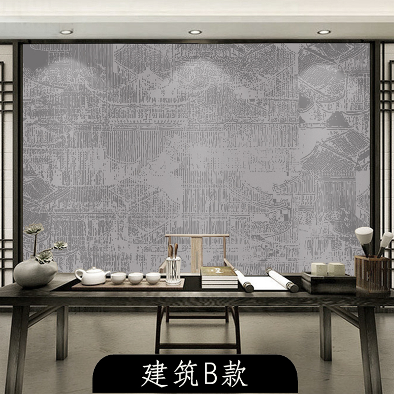 清明上河图古典中式建筑墙纸艺术壁纸客厅电视背景墙定制壁画墙布