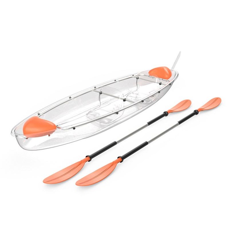 摄影单人全皮划艇 SUP板 玻璃船独木舟 PC水晶船景区划桨