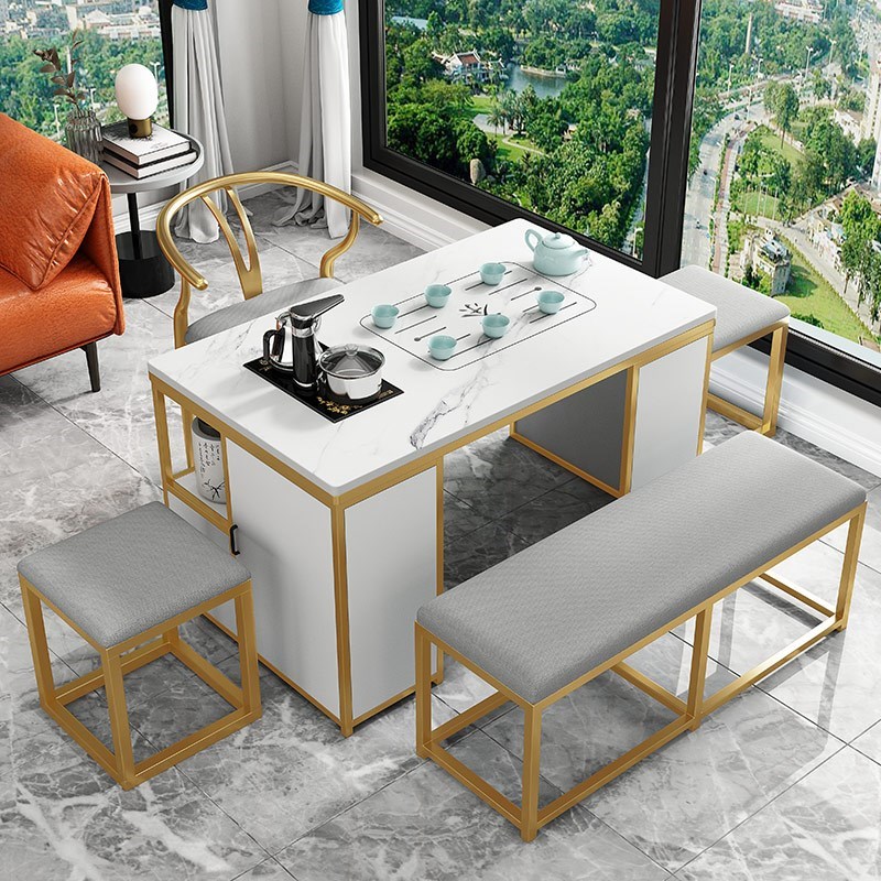 茶台家用阳台小茶桌一米客厅茶几泡茶一体茶桌椅岩板茶台桌