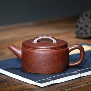 汉瓦壶 紫竹轩宜兴名家壶手工紫砂壶泡茶壶原矿龙骨金砂160CC明式