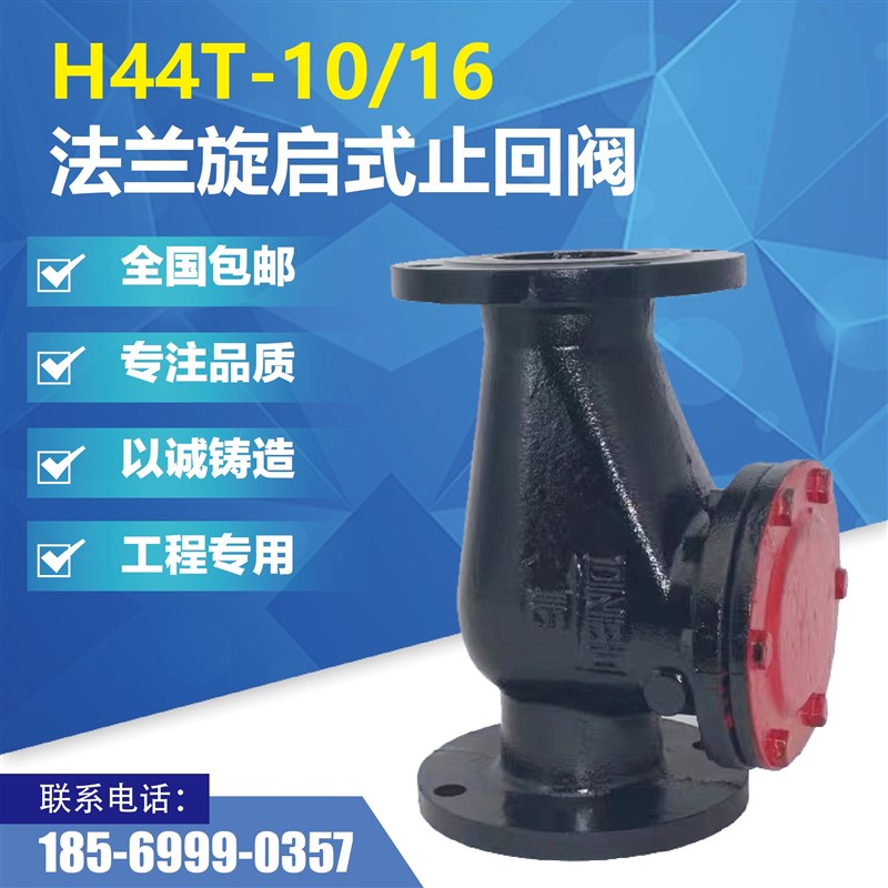 旋启式止回阀H44T-10/16铸铁铜芯止回阀法兰止回阀单向阀逆止阀