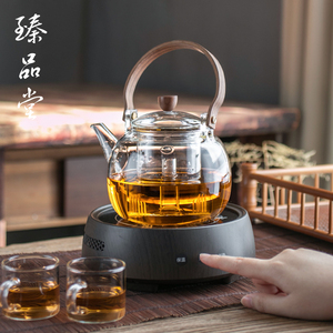 玻璃煮茶套装家用静音电陶炉自动断电煮茶器蒸汽煮茶壶烧水提梁壶