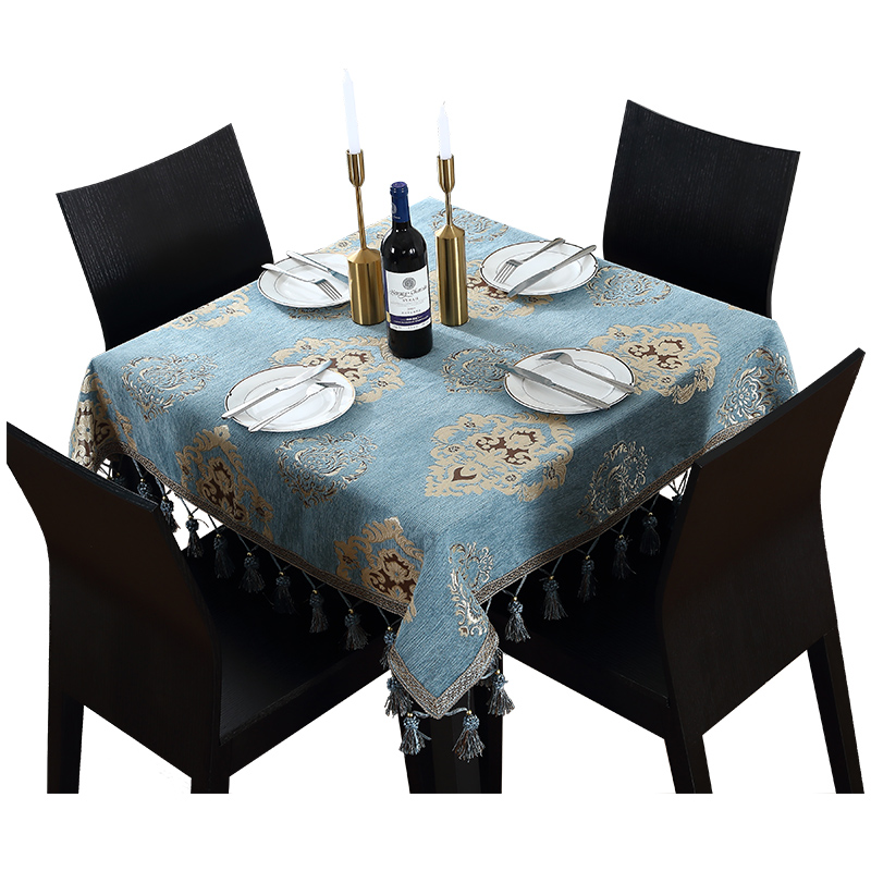 欧式布艺小方桌台布正方形茶几桌布写字台桌布客厅家用餐桌布装