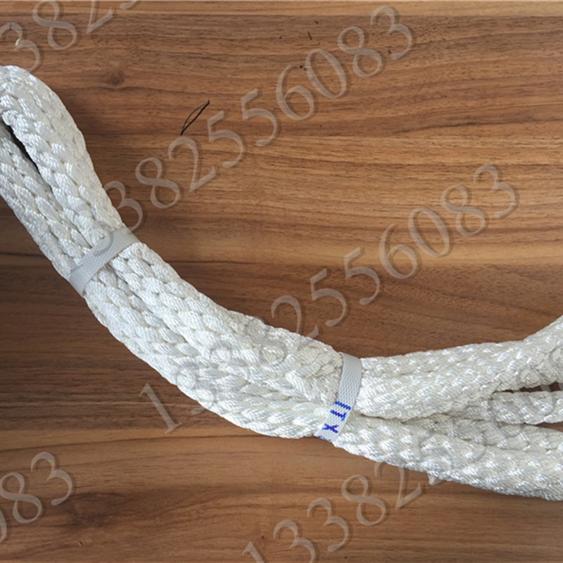 尼龙吊绳 两头扣起重吊带拖行车吊装绳带1/2/3/5吨白色圆形吊带