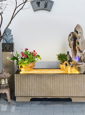 田园假山流水喷泉摆件鱼池造景阳台庭院办公室装饰循环水招财景观