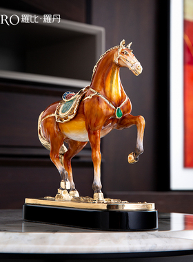 罗比罗丹马摆件工艺品办公室摆件公司开业礼品马到成功礼盒包装