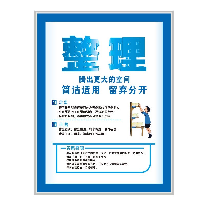 S管理制度标识牌5S车间标语7S标贴宣传看板8S办公室安全生产警示