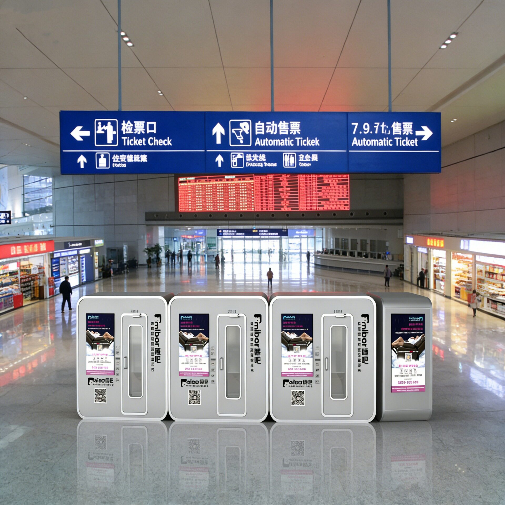 地铁机场太空舱胶囊睡眠仓旅馆房自助睡吧隔音房直供计时休息室