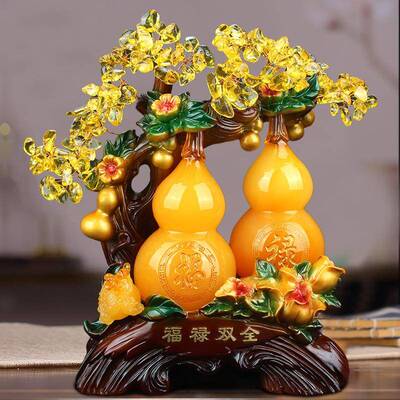 德大仁20416日件常送礼葫芦摆财树客厅装饰品摆设树脂工发艺品