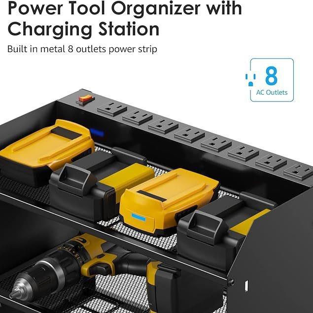 电动工收纳盒车库工具整理器钻头支架具壁式挂HB146重型金工属具