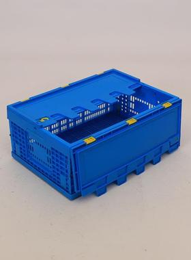 EMT加厚带盖600-2料折叠周转筐熟料果蔬折叠塑框0折3叠塑胶周转筐